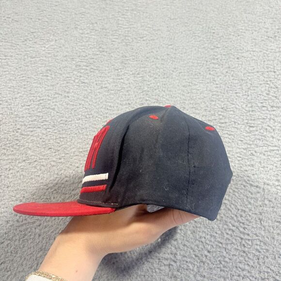 Atlanta Snapback Black & Red Hat Adjustable Flat Bill Baseball Cap Kb Ethos - Picture 2 of 9